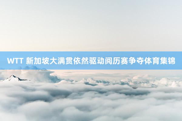 WTT 新加坡大满贯依然驱动阅历赛争夺体育集锦