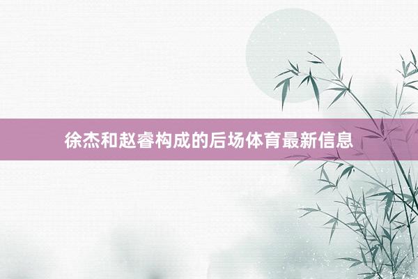 徐杰和赵睿构成的后场体育最新信息