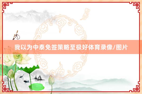 我以为中泰免签策略至极好体育录像/图片