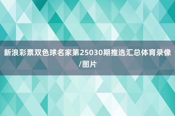 新浪彩票双色球名家第25030期推选汇总体育录像/图片