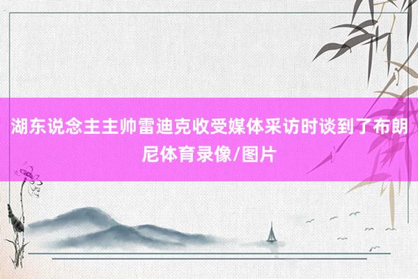 湖东说念主主帅雷迪克收受媒体采访时谈到了布朗尼体育录像/图片