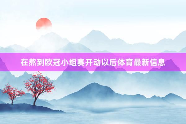 在熬到欧冠小组赛开动以后体育最新信息