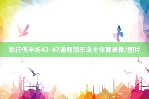 独行侠半场43-47逾期湖东谈主体育录像/图片