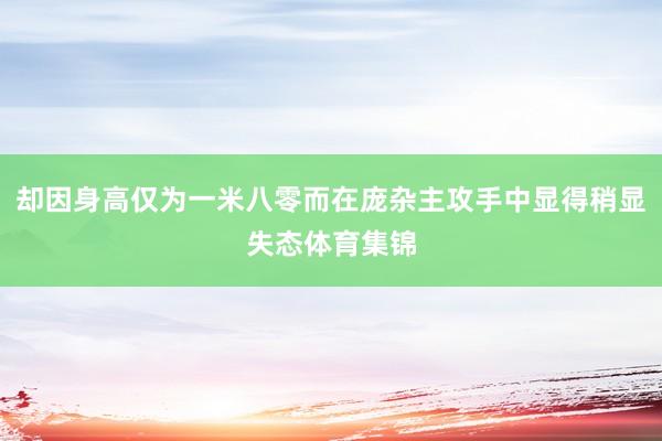 却因身高仅为一米八零而在庞杂主攻手中显得稍显失态体育集锦