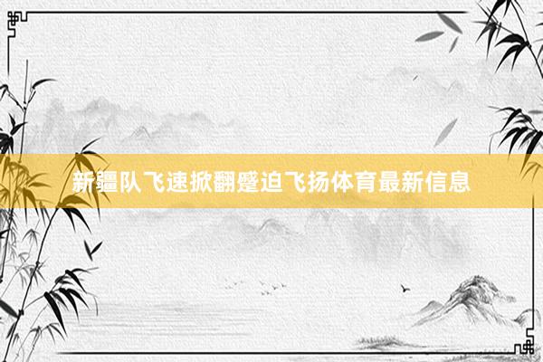 新疆队飞速掀翻蹙迫飞扬体育最新信息