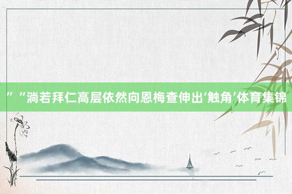 ”“淌若拜仁高层依然向恩梅查伸出‘触角’体育集锦