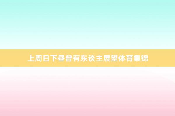 上周日下昼曾有东谈主展望体育集锦