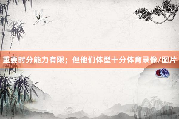 重要时分能力有限；但他们体型十分体育录像/图片