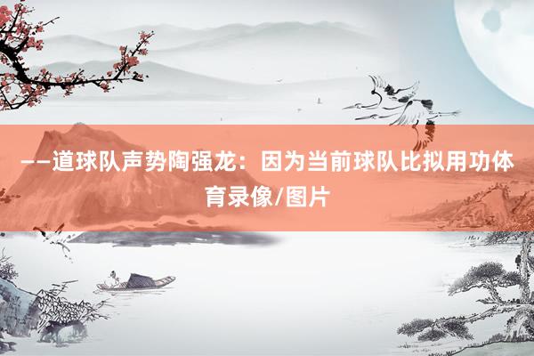 ——道球队声势陶强龙：因为当前球队比拟用功体育录像/图片