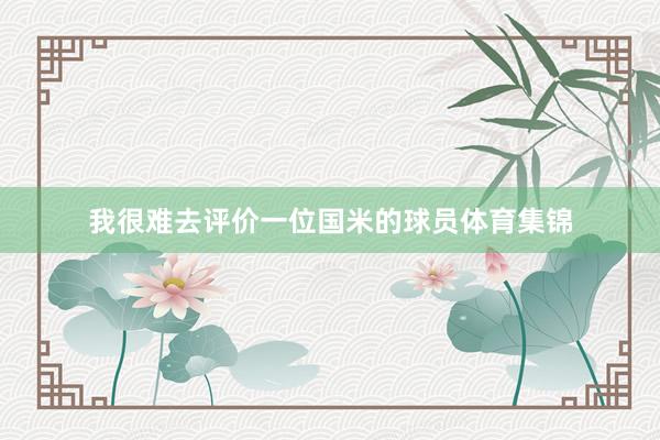 我很难去评价一位国米的球员体育集锦