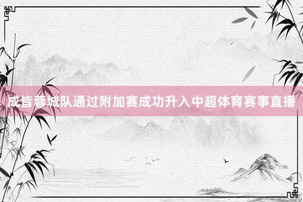 成皆蓉城队通过附加赛成功升入中超体育赛事直播
