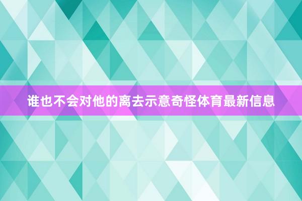 谁也不会对他的离去示意奇怪体育最新信息