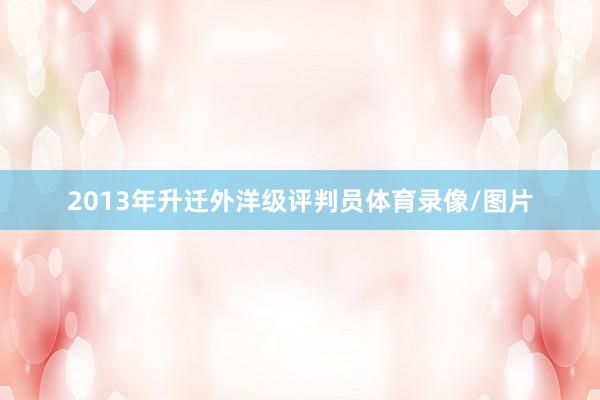 2013年升迁外洋级评判员体育录像/图片