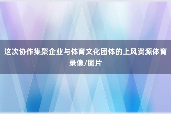 这次协作集聚企业与体育文化团体的上风资源体育录像/图片